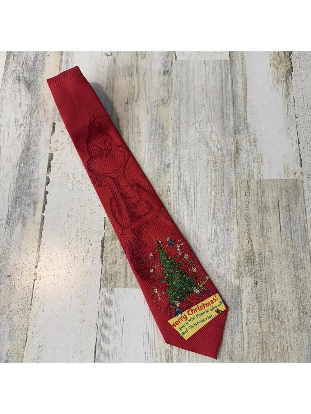 Dr. Seuss How The Grinch Stole Christmas Holiday Novelty Men's Tie Who Ville